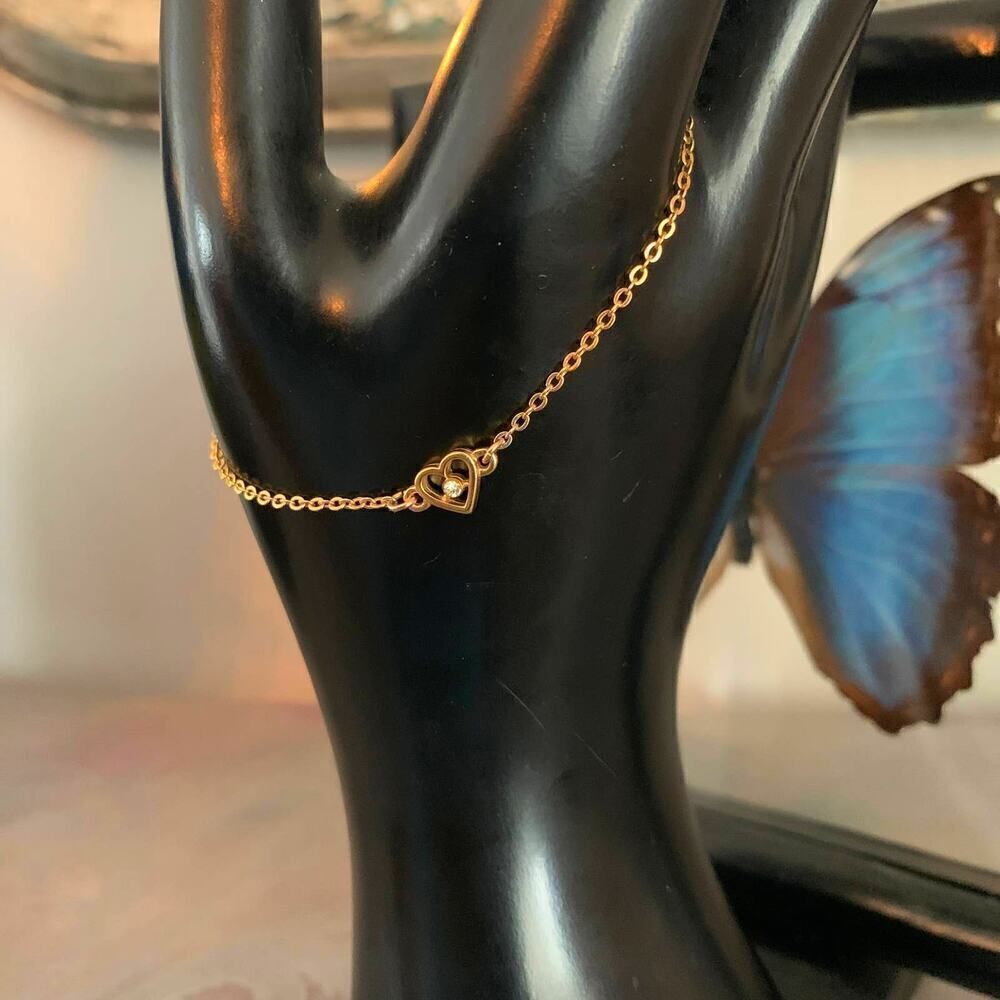 Just For You Sweetheart Ankle Bracelet In Gold, Vintage
